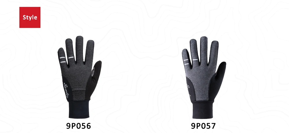 Santic перчатки для велоспорта мужские черные гелевые теплые полный палец с сенсорной функцией противоударные теплые 9P057/9P056