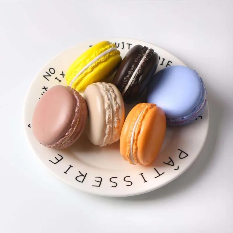 Colorful Macarons Key Pendant Donut Fake Bread French Sandwich Dessert Model 030 Y