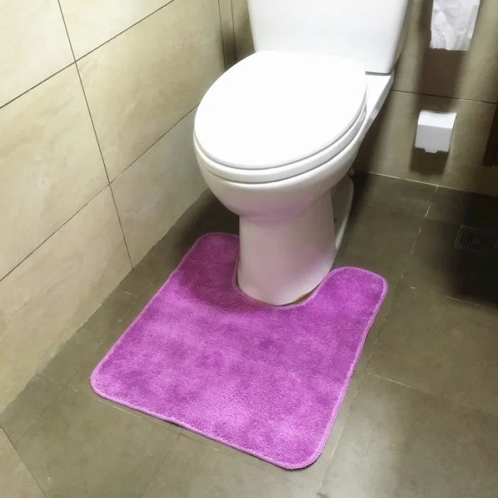 violet Нескользящие коврики для ванной комнаты, водонепроницаемый коврик для туалета, противоскользящий U ковер 50*60 см, 5 цветов - Цвет: violet