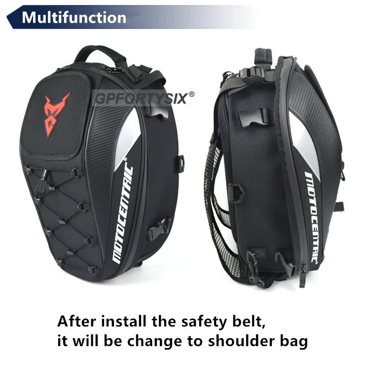 Motocentric Waterproof Motorcycle Backpack Biker Rear Seat Bag Large Capacity Motorbike Tail Bag Moto Travel Backpack Original