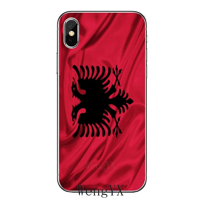 Албанский флаг баннер с орлом для iPhone 11 pro XR X XS Max 8 7 6s plus SE 5S 5c iPod Touch 5 6 Чехол