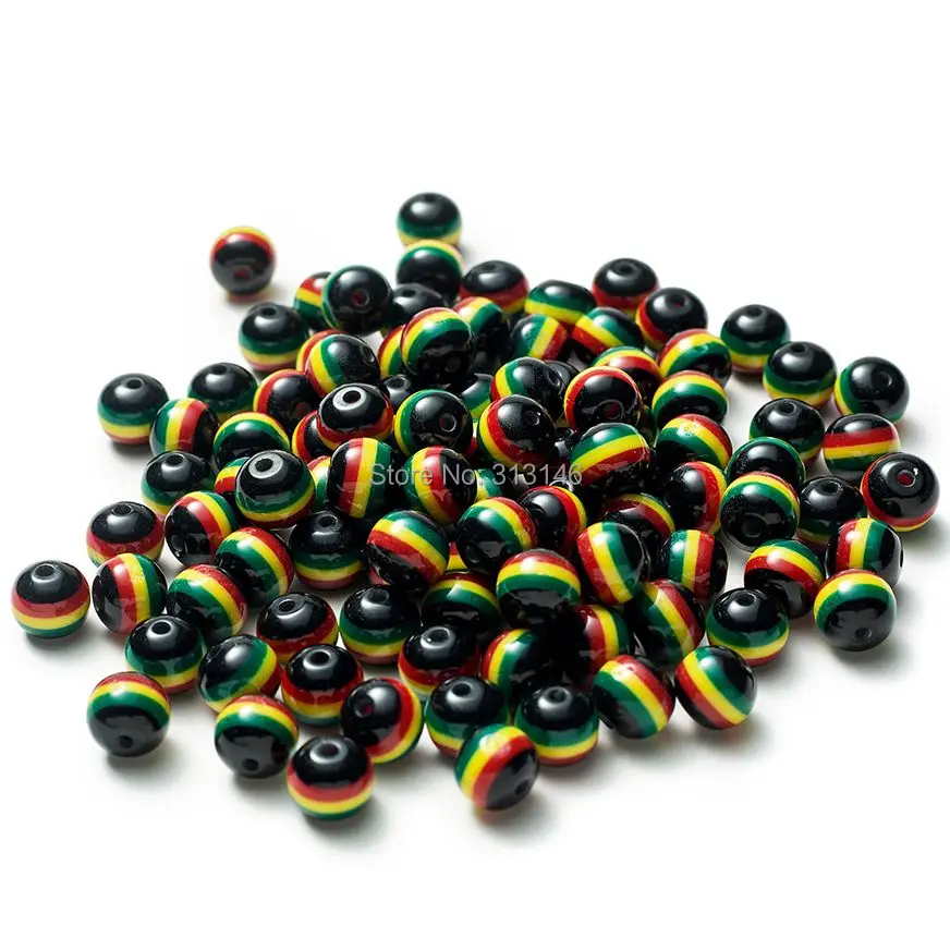 100pc Black Round Diy Loose Spacer Acrylic Rasta Bead For Handmade Beading Bracelet Necklace Jewelry Making Accessories 6/8/10mm - Beads - AliExpress