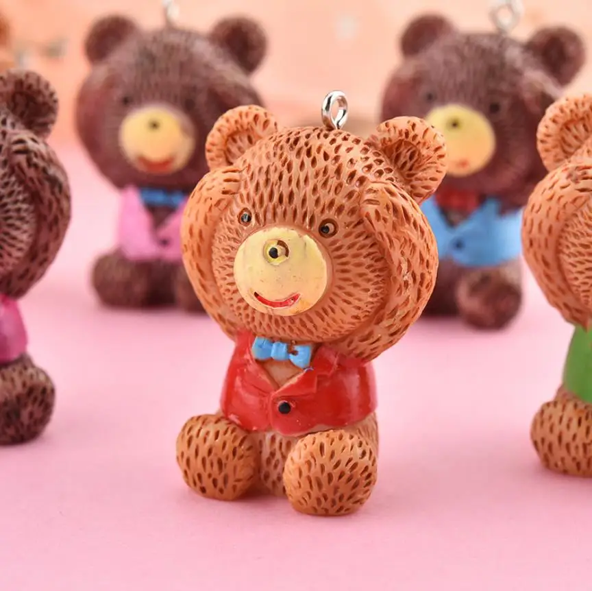 Заколки для волос мультфильм kawaii плюшевый мишка flatback кабошон для DIY скрапбукинга, брелок серьги кулон