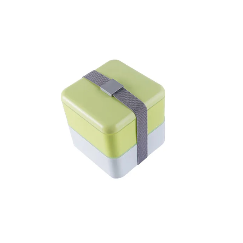Мультфильм Janpanese Bento Box здоровая пластиковая коробка для завтрака пригодная для использования в микроволновке духовка ланч бокс es контейнер для еды столовая посуда ребенок Childen Ланчбокс - Цвет: Green