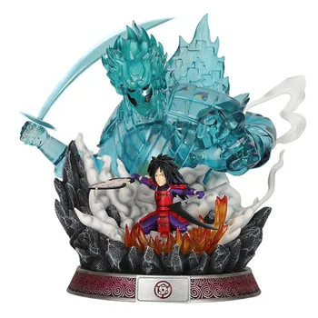 

14" Anime NARUTO Statue Uchiha Madara Bust Susanoo Full-Length Portrait With LED Light GK Action Figure Toy BOX 35CM M4089