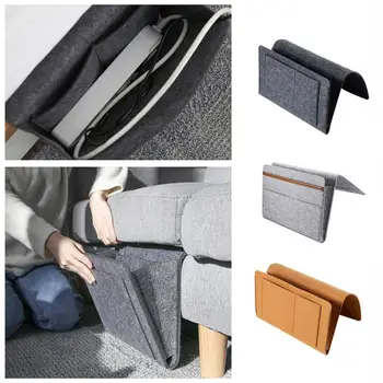 

Storage Organizer Felt Bedside Hanging Storage Bags Phone Mobile For Bed Inner Sundries with Book Pockets 2 Control Remote G6Y3