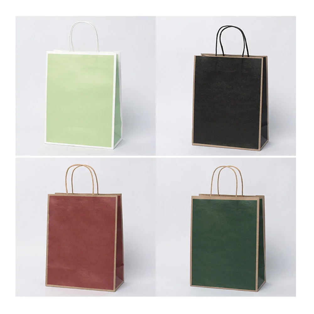 

10PCS Gift Bags Boxes Festival Party Gift Packaging Kraft Paper Bag New Clothes Shoes Present Wrapping Tote Case Items 21x15x8cm