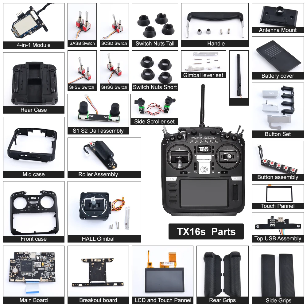 

Заводские оригинальные запчасти, подходят для замены TX16S Hall TBS Sensor Gimbals 2,4G 12CH радио передатчик