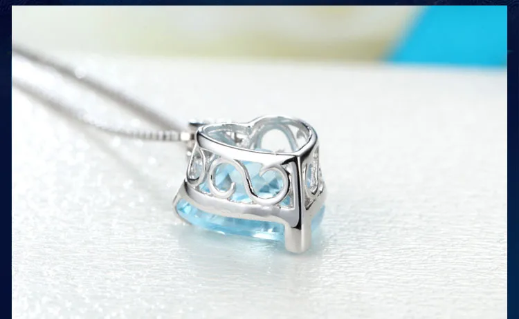 925 silver jewelry sapphire pendant necklack for women x88