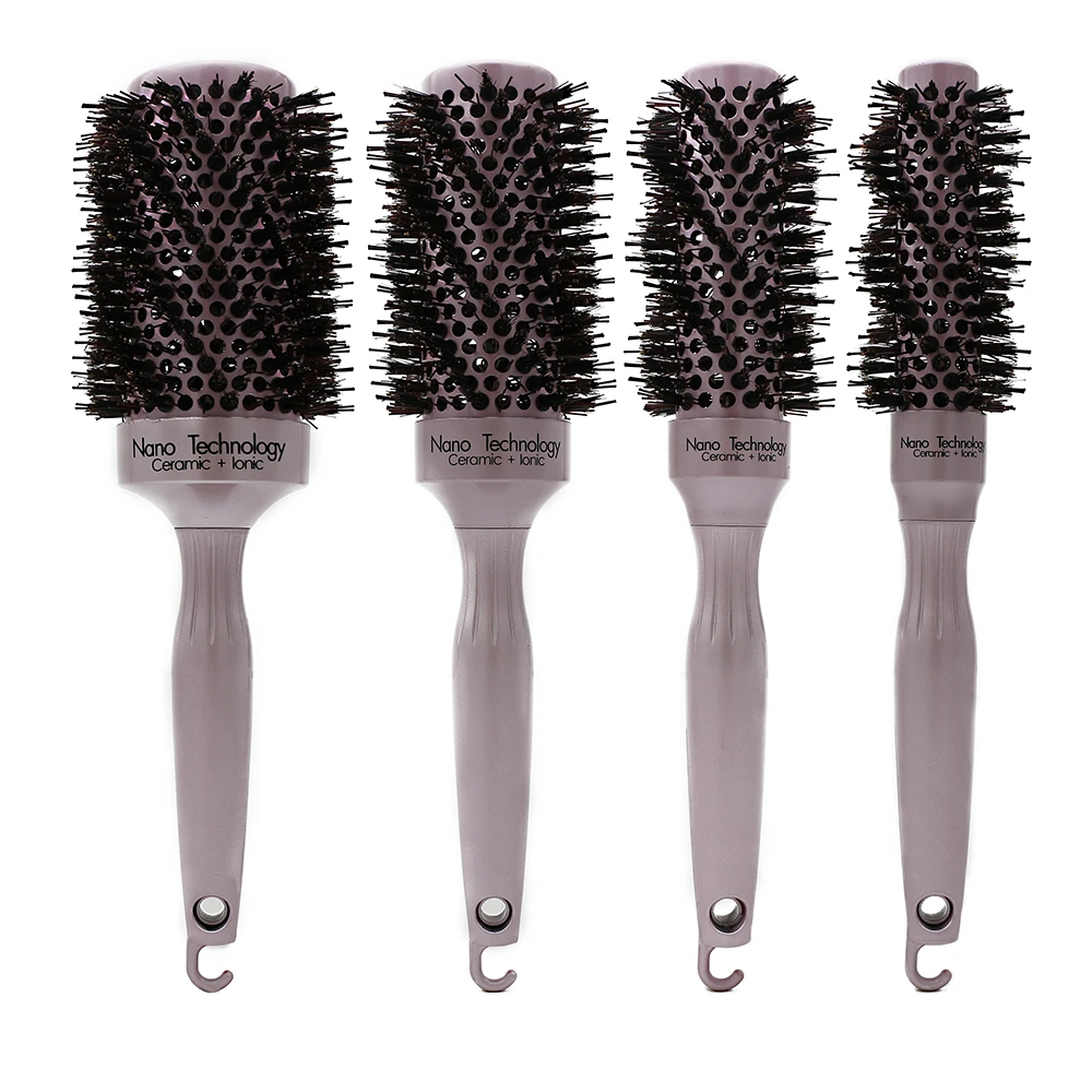 Brosse Ronde En Aluminium En Poils De Sanglier Or Rose Brosse Thermique En Ceramique Pour Coiffeur Peigne De Coiffure Boucles Outils De Salon De Coiffure Aliexpress