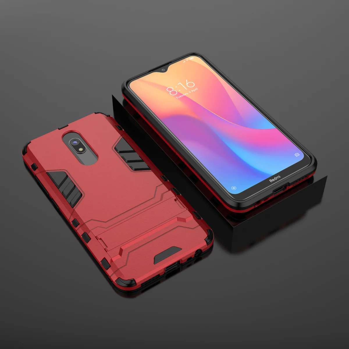 OUDINI для Xiaomi Redmi 8 Redmi 8A задняя крышка Подставка Броня противоударный чехол для Redmi 8 8A чехол - Цвет: red