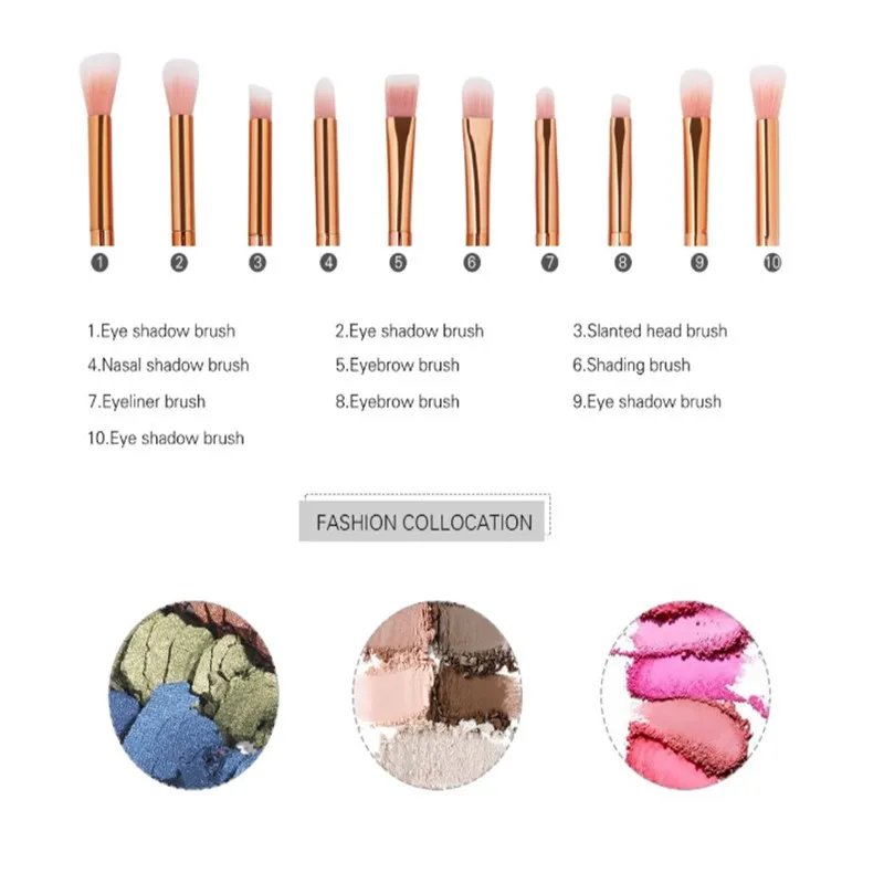 10 шт. набор блестящих кистей с единорогом алмазные для макияжа Профессиональная