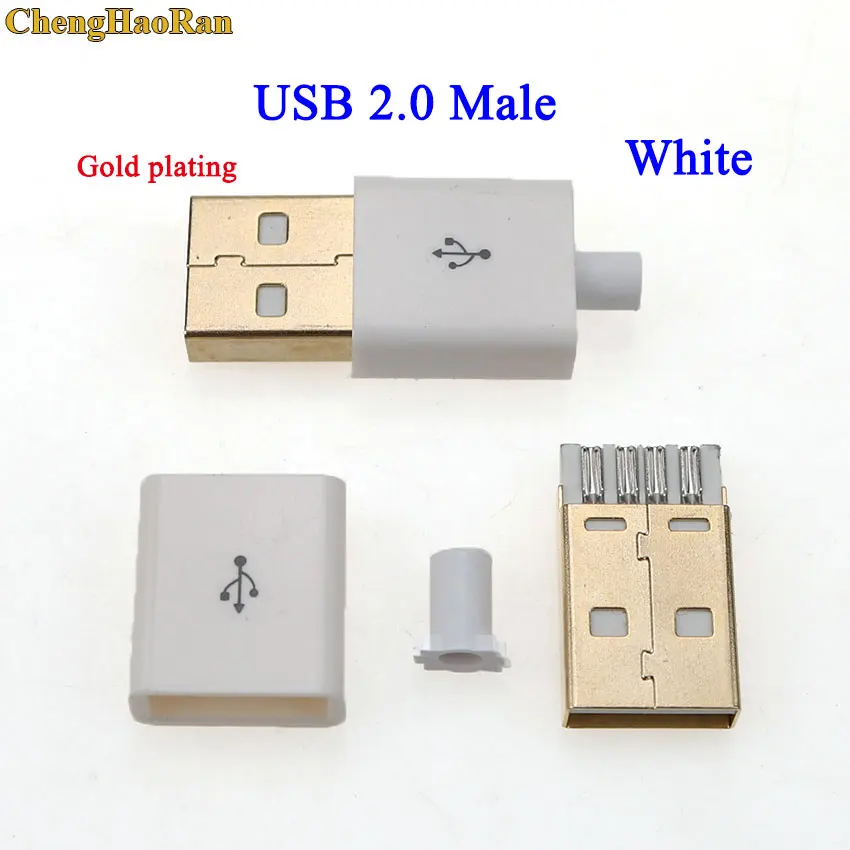 ChengHaoRan 1 шт. 5A USB Тип разъёма на Тип-c Мужской USB 5-контактный разъем Micro USB разъем Мужской Женский Разъем - Цвет: F-White