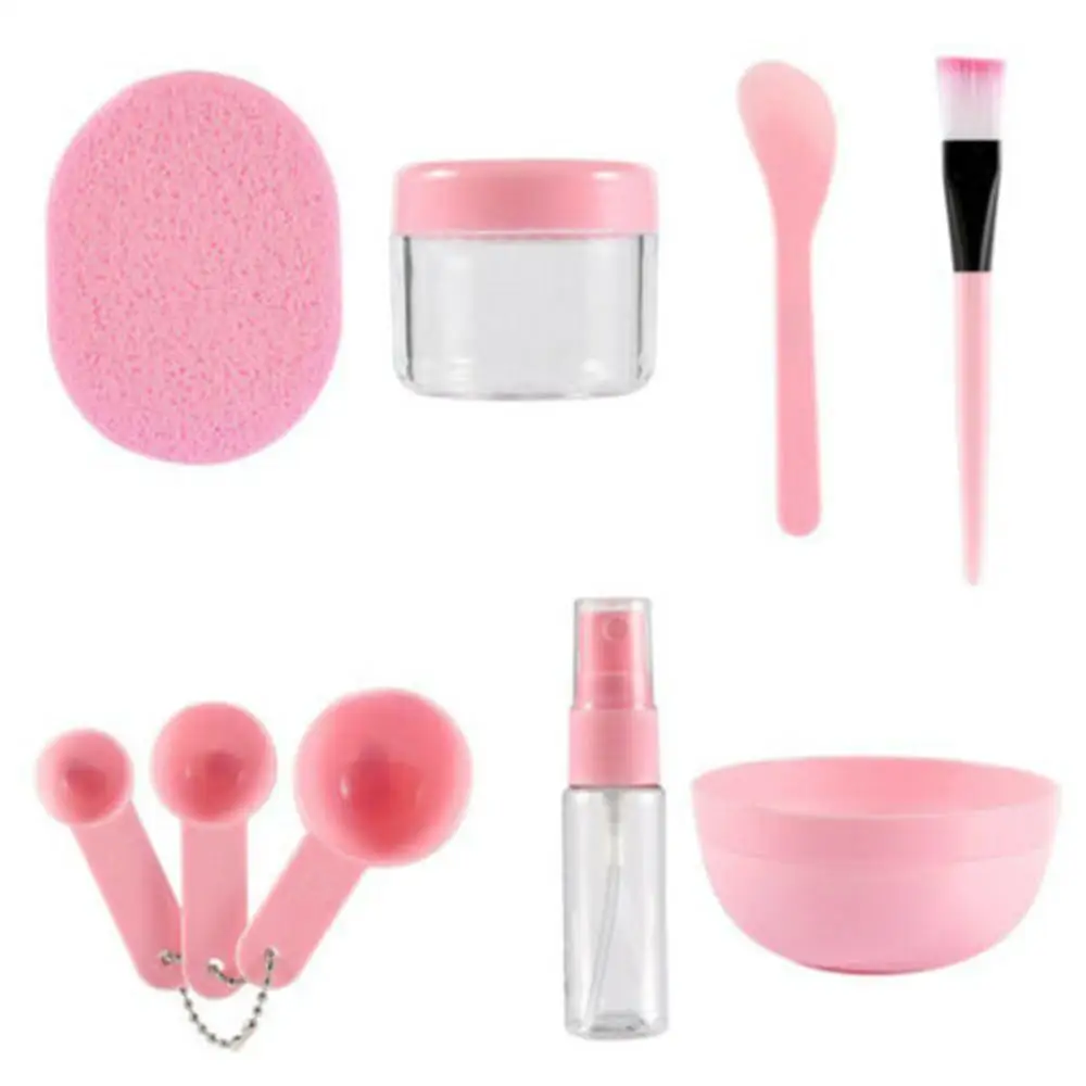 9 in 1 DIY Mask Bowl Brush Beauty Tool Homemade Stick Spray Bottle Measuring Spoon Make up Set Mixing Bowl Spray Bottle Powder