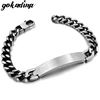 Gokadima Stainless Steel ID Bracelet For Men Jewelry masculina pulseira, Black / Rose Gold color Rock Punk Party Gift ► Photo 2/6