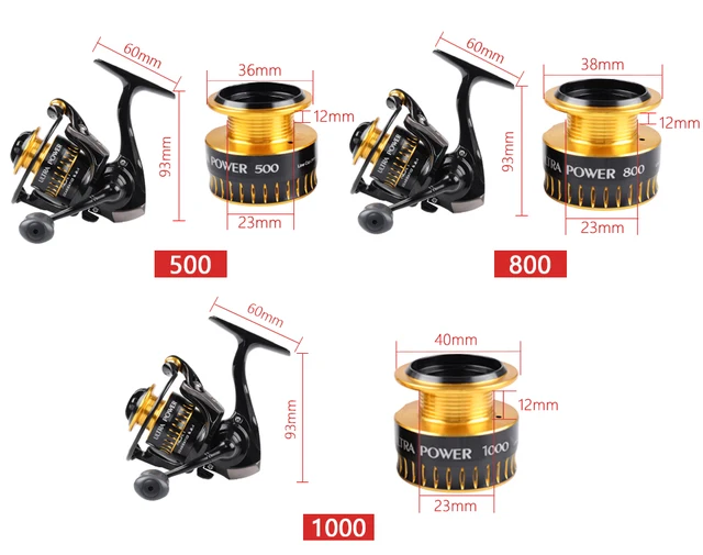 RYOBI RX3800 スピニングリール Ryobi-スピニングフィッシングリール500/800/1000,超強力,6 1bb