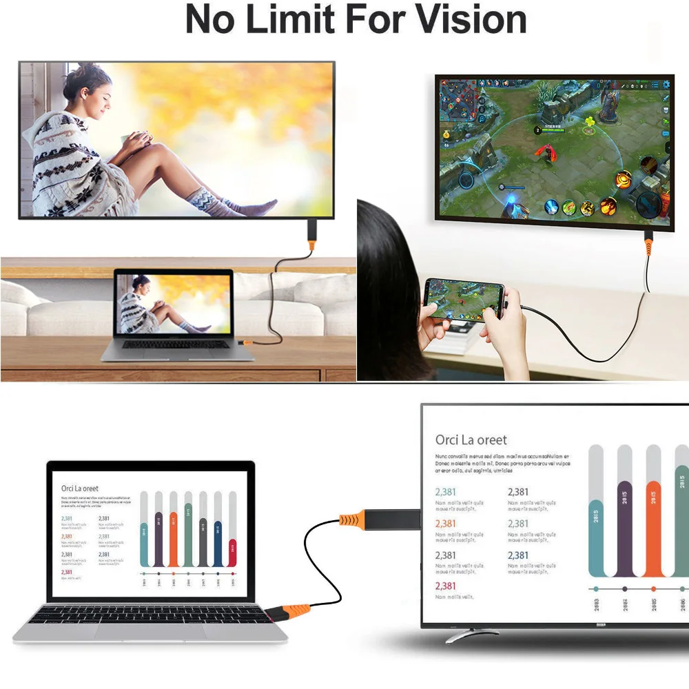 USB Type C HDMI кабель HDTV AV видео адаптер для Macbook LG G5 Samsung Galaxy S10 + S10e S9 S8 Note9 Note 8 Android