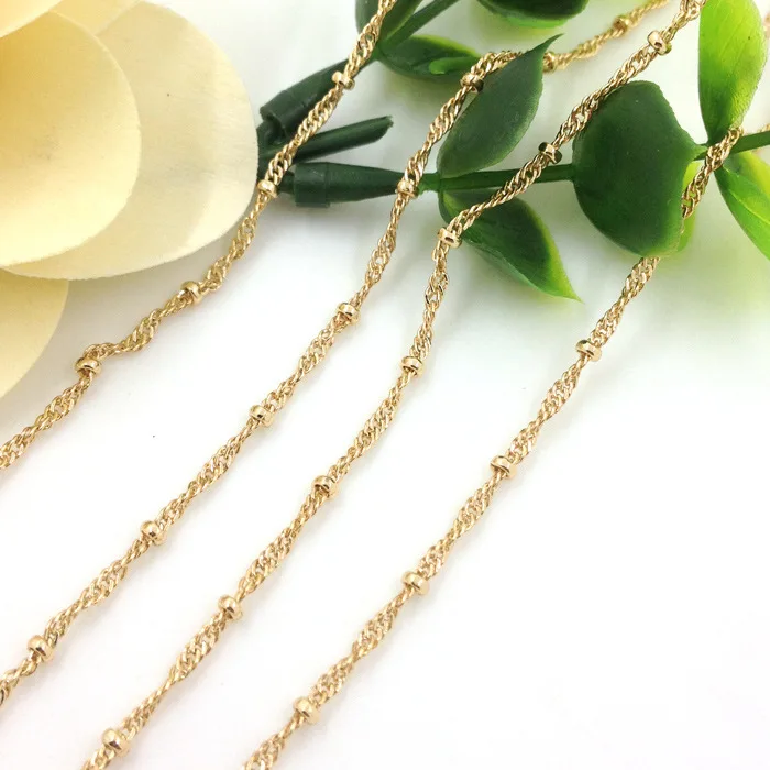 

DIY Jewelry Handmade Material Packet Chain 24k Gold Chain Fine Copper Gold Plated Clip Chain Beads Chain in Man