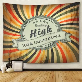 

Circus Vintage Label Text on Colorful Rays Aged Rustic Tapestry Wall Hanging for Living Room Bedroom Dorm 50x60 inches