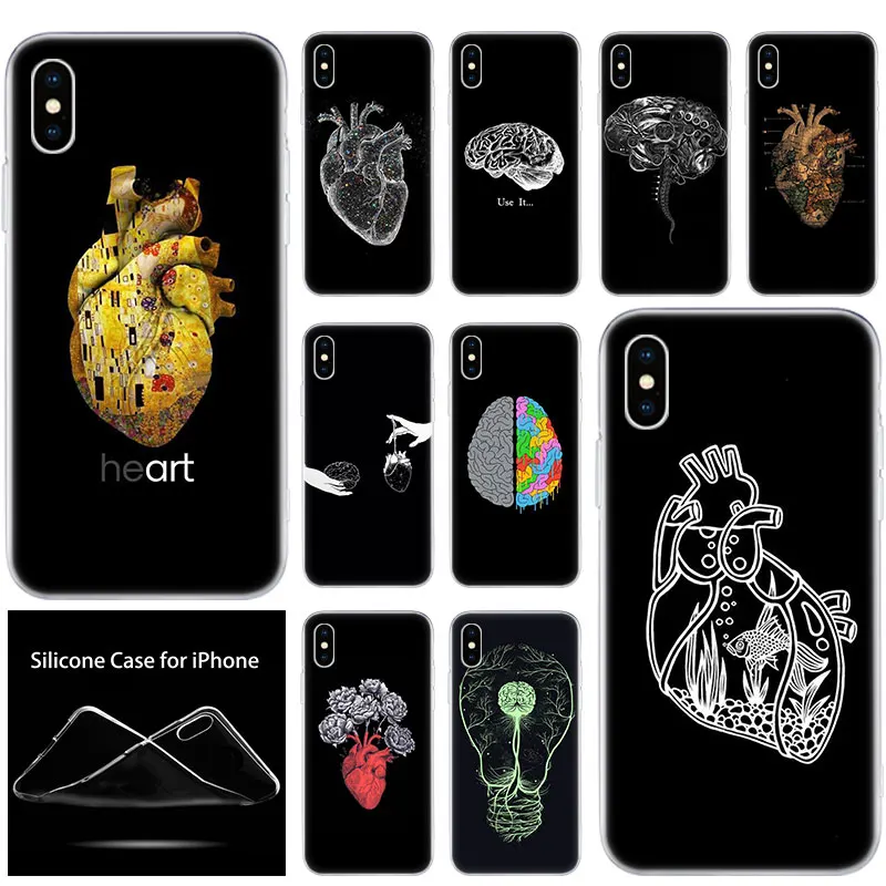 luxury Soft Silicone Phone Case Medical Human Organs for Apple iPhone 11 Pro XS Max X XR 6 6S 7 8 Plus 5 5S SE Fashion Cover | Мобильные