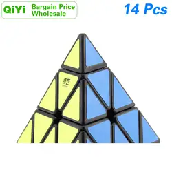 QiYi QiMing A пирамидка 3x3x3 кубик руб MoFangGe XMD Pyramid 3x3 оптом набор много 14PCS профессиональный Скорость куб головоломки антистре