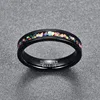 Personality Men' s Tungsten carbide Finger Rings in Black Inlaid Opal Ring Size 7-12 Vintage Jewelry Gift Handmade Rings 5
