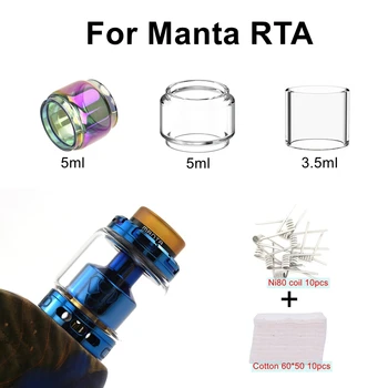 

Electronic Cigarette Vape Replacement Pyrex Glass Tube For Manta RTA Tank Atomizer 3.5ml / 5ml Capacity Glass Tank
