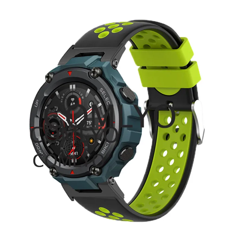 새로운 Huami Amazfit T-Rex Pro 렉스 프로 스트랩 더블 컬러 실리콘 스마트 워치 팔찌 T 렉스 커넥터 스크류로드 액세서리