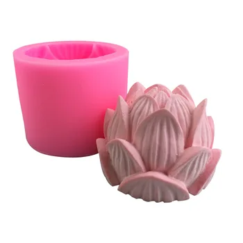 

3D Flower Silicone Soap Mold DIY Baking Tool 3D Stereo Lotus Gel Mold Fondant Cake Decoration Handmade Soap Candle Mold
