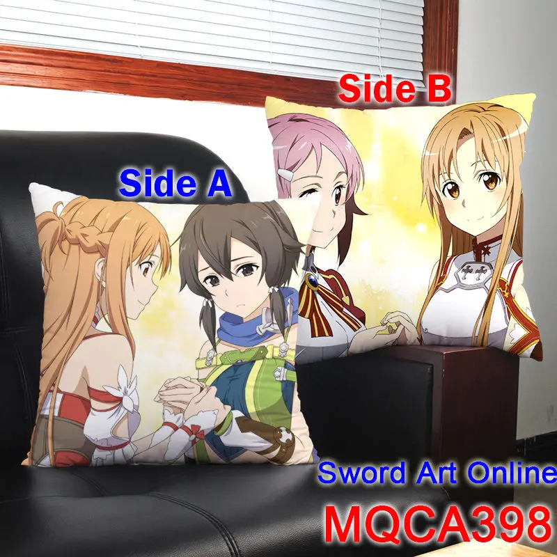 45X45 см аниме меч искусство онлайн наволочка SAO Yuuki Асуна Кирито Dakimakura Чехол 3D двусторонний принт Наволочка декоративная - Цвет: 17