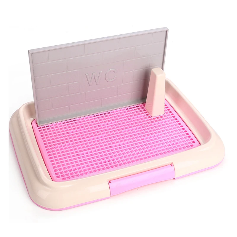 

Portable Pet Dog Cat Toilet Tray with Column Urinal Bowl Pee Training Toilet