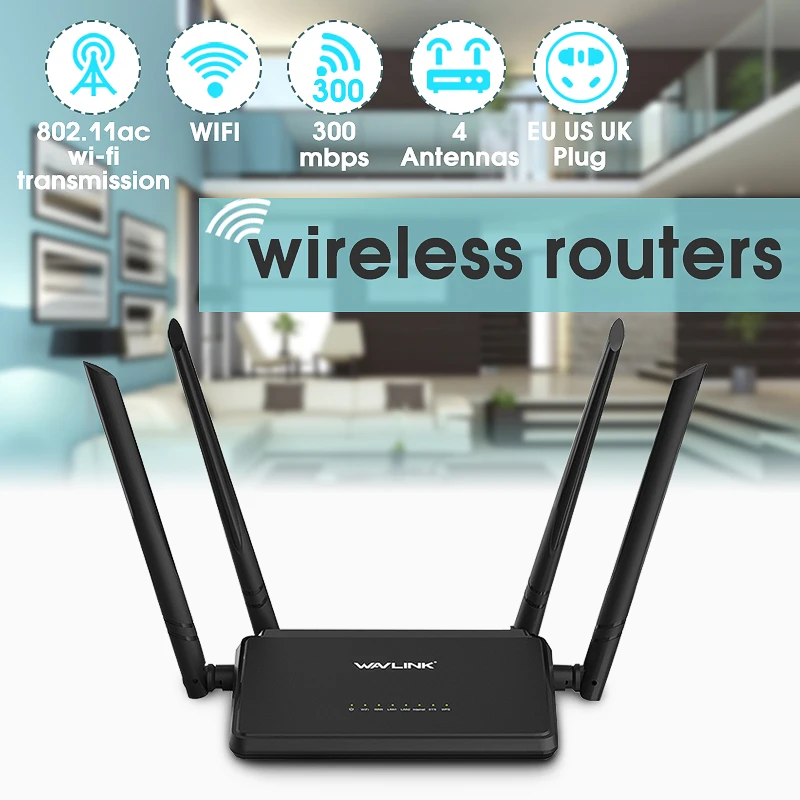 Wavlink WS-WN529R2 антенны 300 Мбит/с Wifi ретранслятор Беспроводной маршрутизатор с 4x5dBi антенны с высоким коэффициентом усиления более широкое покрытие легкая настройка