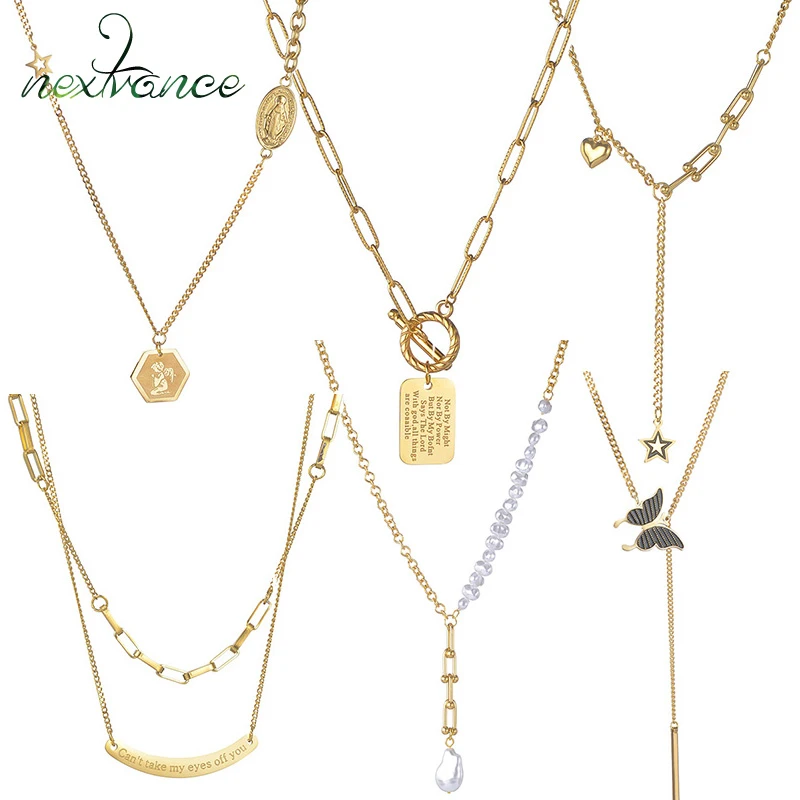 Nextvance de moda de acero inoxidable colgante de Ángel para mujer, Collar de regalo para Amiga|Collares colgantes| - AliExpress