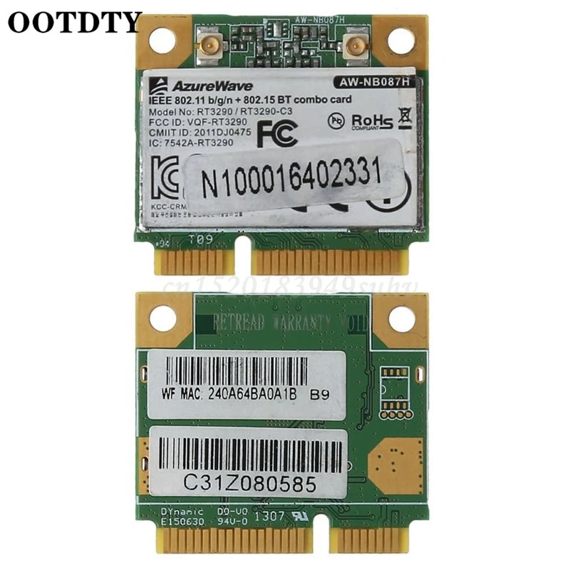 Aw nb087h ralink rt3290 chipset ieee 802 11 b g n 150mbps bluetooth 3