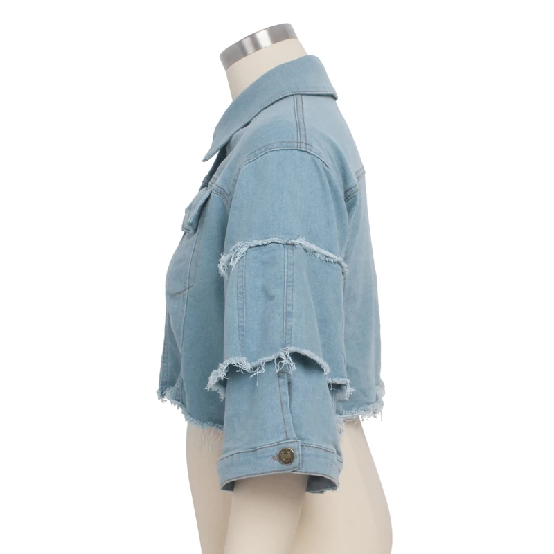 Very best Sexy fashion tassel Denim Jackets Women Hole Boyfriend Style Long Sleeve Vintage Jean jacket Denim