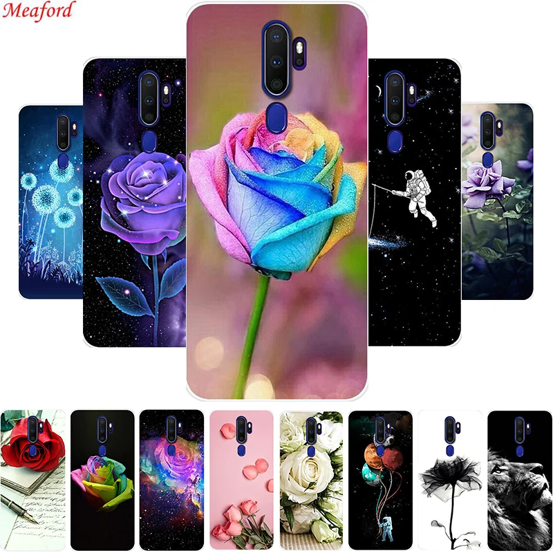 

For Oppo A9 A5 2020 Case Hot Rose Floral Painting TPU Back Cover Soft Case For Oppo A5 A9 2020 A11x Phone Case Coque Funda 6.5