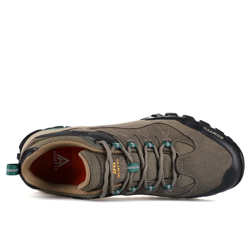 Humtto-男性と女性のための防水ハイキングシューズ,本革の通気性のある