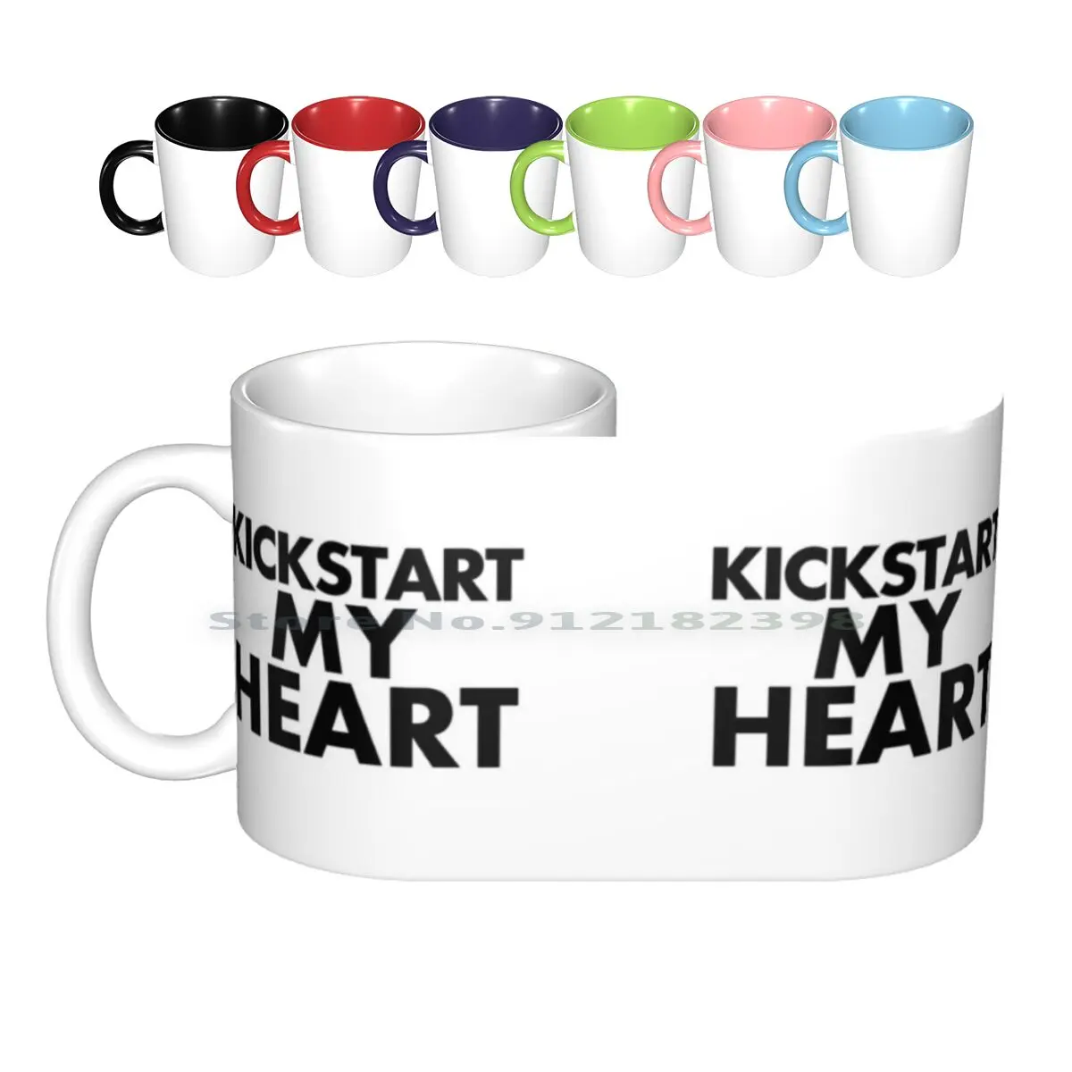 Kickstart My Heart - White Tazze In Ceramica Tazze Da Caffè Tazza Da Tè Al Latte Caffè Nero Caffè Dipendente Da Caffè Latte Cappuccino Espresso