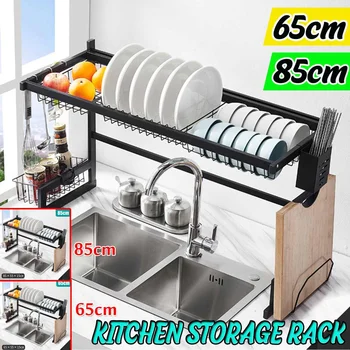 

Kitchen Stainless Steel Sink Drain Rack Storage Rack Kitchen Organizer Plate Dish Drying rack Spice Organizer Storage Holer