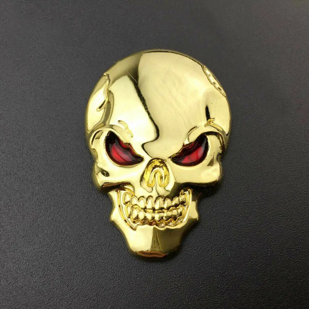 

Golden Skull 3D Metal Car Motorcycle Tank Tailgate Emblem Badge Decal Sticker