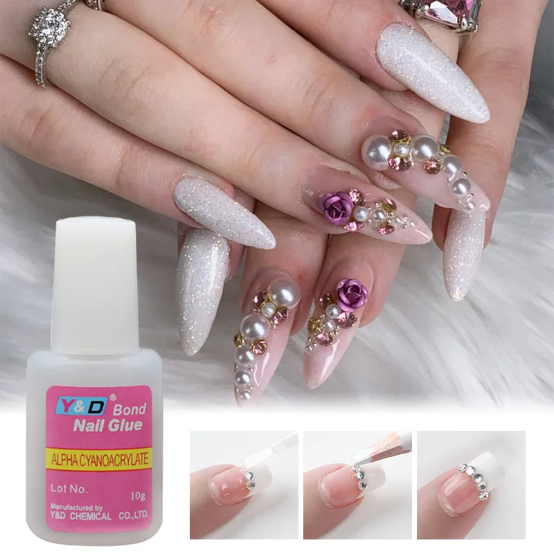 New Fast Drying Nail Glue for Acrylic False Nails 3D Rhinestone Decoration Professional Glue Extension Manicure Adhesive Tools 4