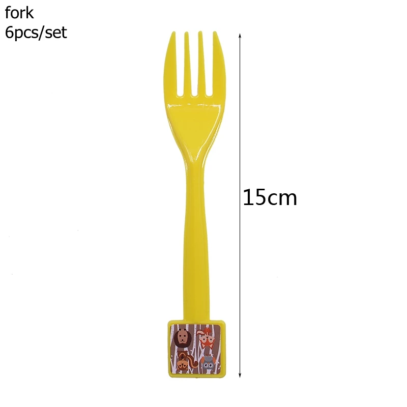 B05-fork Животные тема одноразовая посуда мультфильм енот лиса с рисунком ежа посуда для Детские сувениры на день рождение вечерние ОБЕДЕННЫЕ принадлежности - Цвет: B05-fork