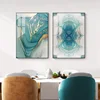 Nordic Light Luxury Blue Canvas Painting Modern Home Abstract Gold Poster and Print Wall Art Picture for Living Room Decoration 4