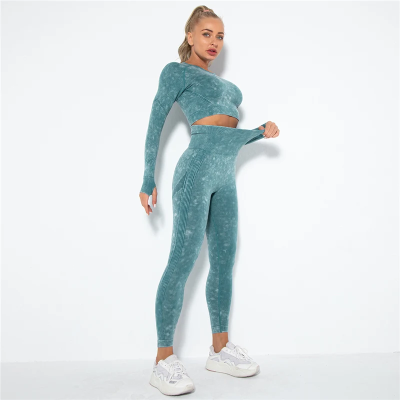 Hamidou Cropped Top Gym Set Seamless Women Yoga Workout Set Fintess Clothing Push Up Leggings Sport Wear Women Suits Tracksuit For Yoga Set Sports Set Gym Workout Set Sportswear Set Fitness Set