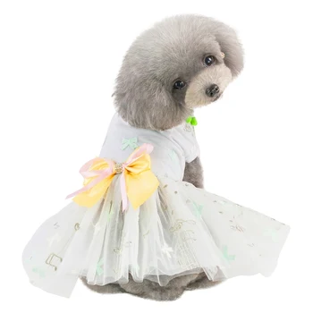 

Summer Pet Dog Clothes Dress Sweety Princess Dress Music symbol Printed Dog Mascotas Roupa Pet Cachorro For Puppy Small Dog