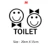 Cartoon Cat People Toilet Vinyl Stickers Waterproof Wall Decals For WC Sticker Home Decor Decal Mural 8