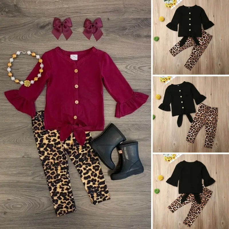 Emmababy Осенняя футболка с длинным рукавом и оборками на пуговицах брюки для