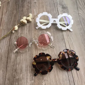 Gafas De Sol Vintage para niños y niñas, lentes De Sol infantiles redondos con flores, con protección UV400, deportivas
