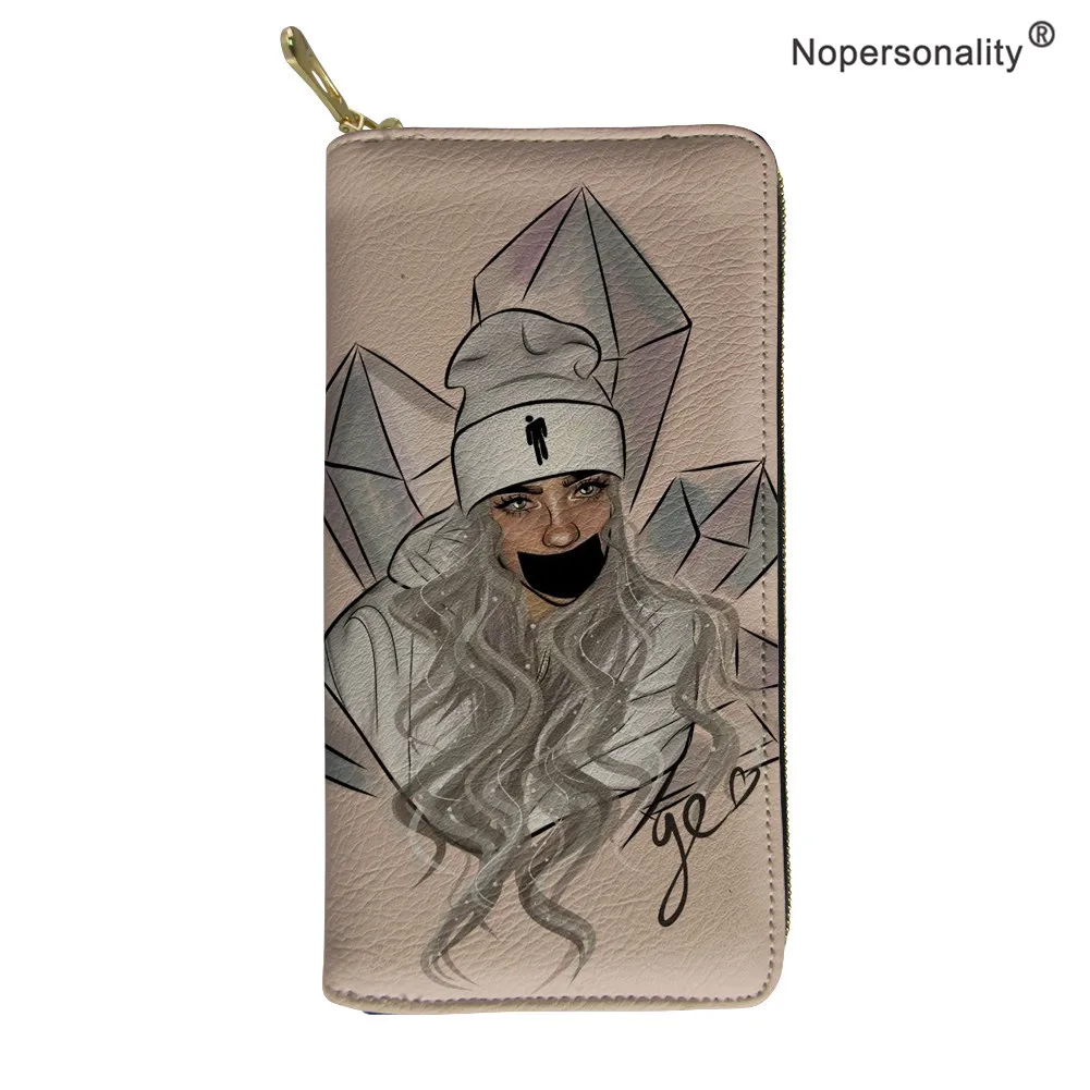 Nopersonality Billie Eilish, длинный женский кошелек с принтом, кошелек из искусственной кожи на молнии, Женский кошелек, клатч, женский кошелек, кошелек для монет - Цвет: YY2530Z21