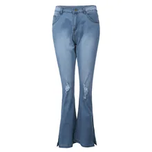 SAGACE, однотонные повседневные джинсы, женские обтягивающие джинсы с высокой талией, рваные эластичные Стрейчевые джинсы, женские негабаритные расклешенные брюки